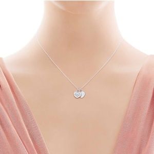 Tiffany & Co. Mini Double Heart Tag Necklace
